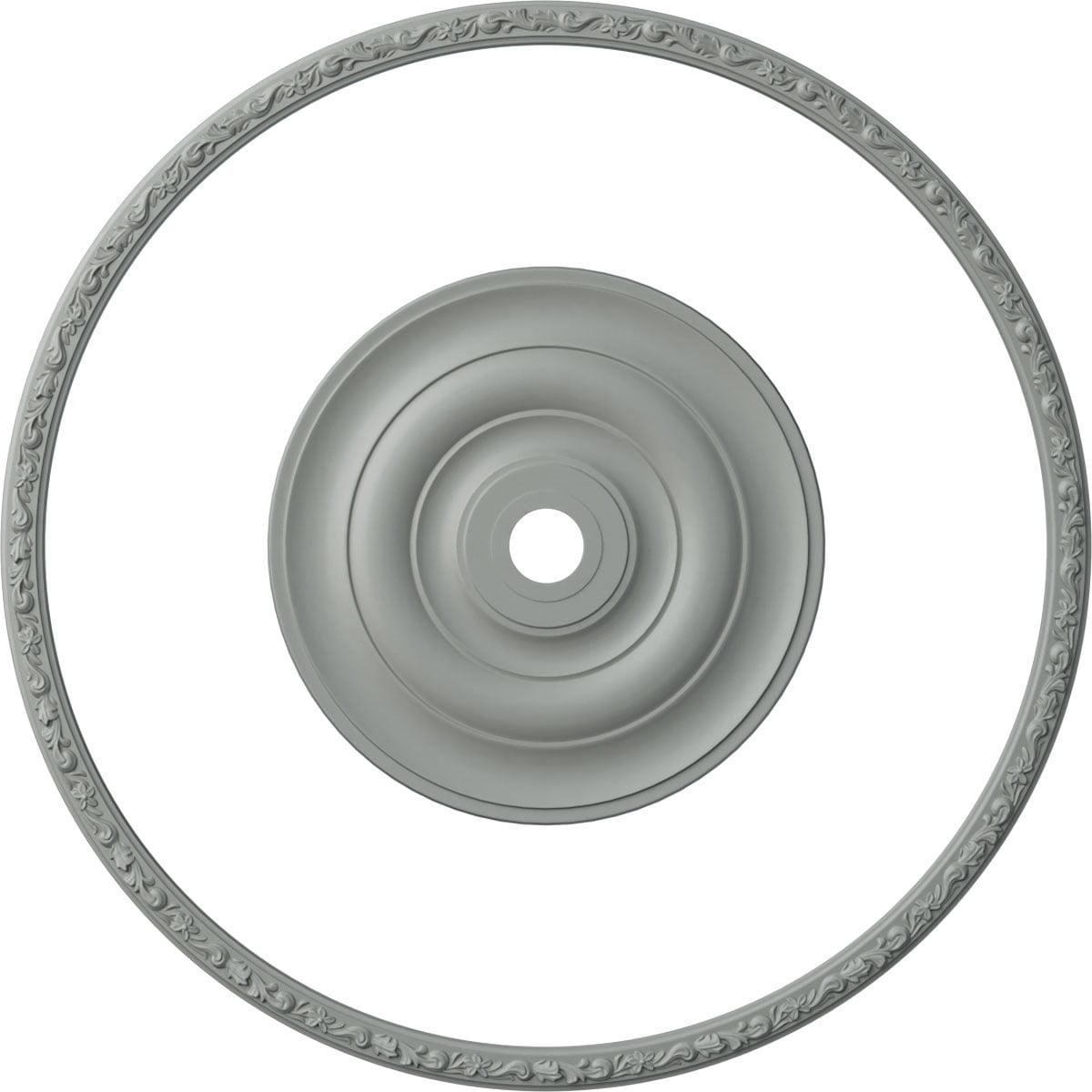 Ekena Millwork 52"OD x 48"ID Ceiling Ring with 26 1/2"OD Ceiling Medallion Jefferson Light Accent Kit