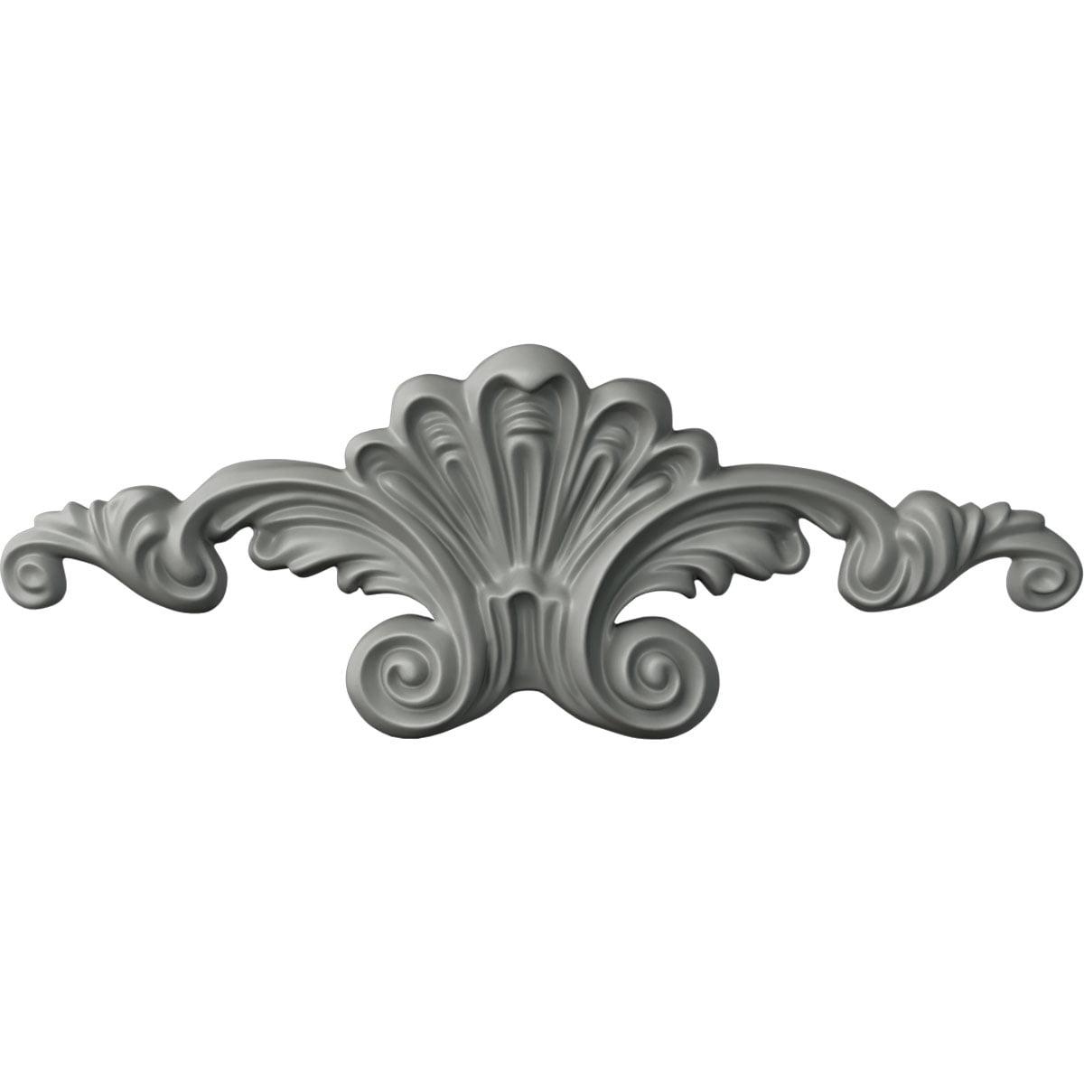 Primed Gray Polyurethane Scroll Center Onlay