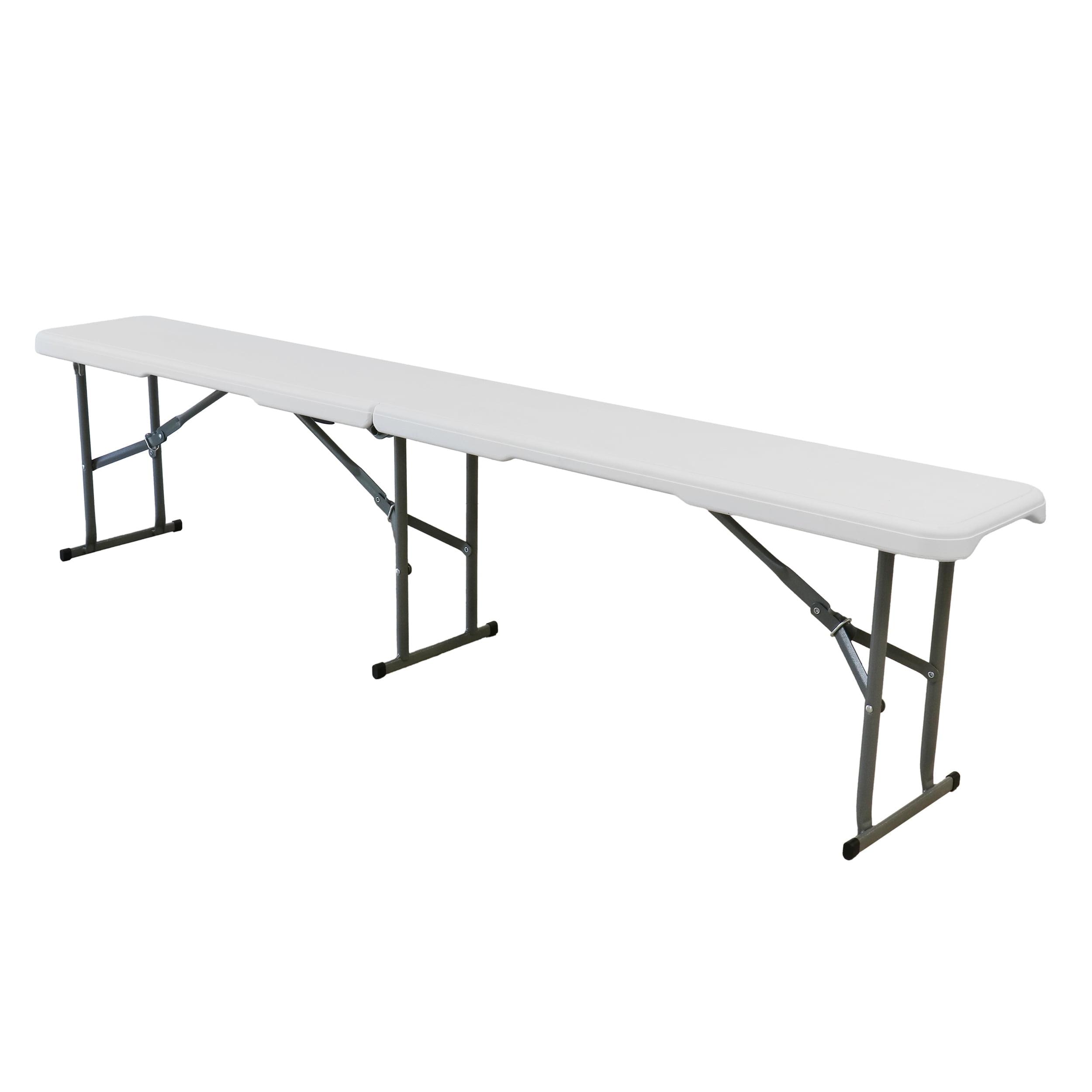 Elama 6 Foot Plastic Folding Bench in White