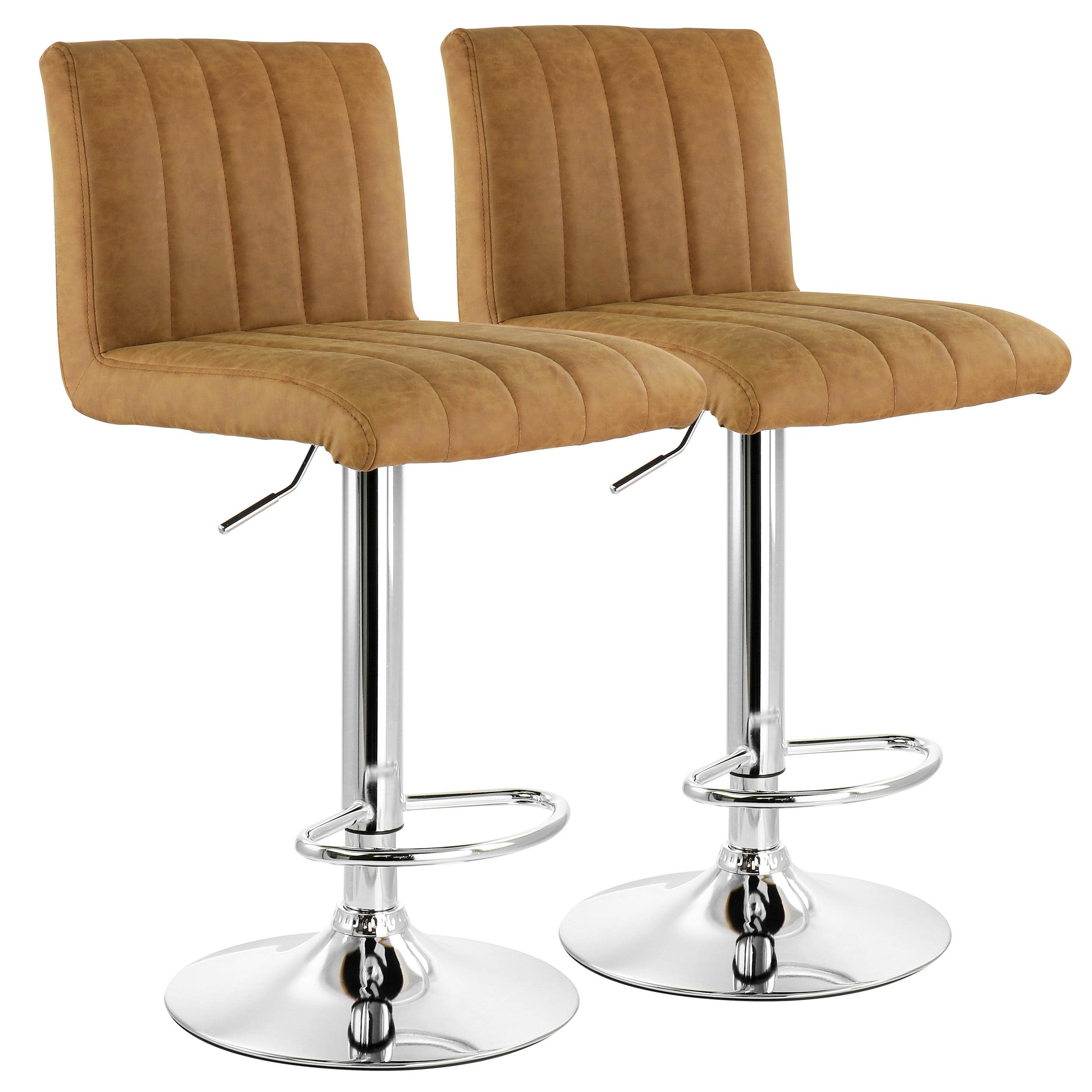 walsunny Swivel Upholstered Adjustable Height Counter Stool with Metal Frame (Set of 2)