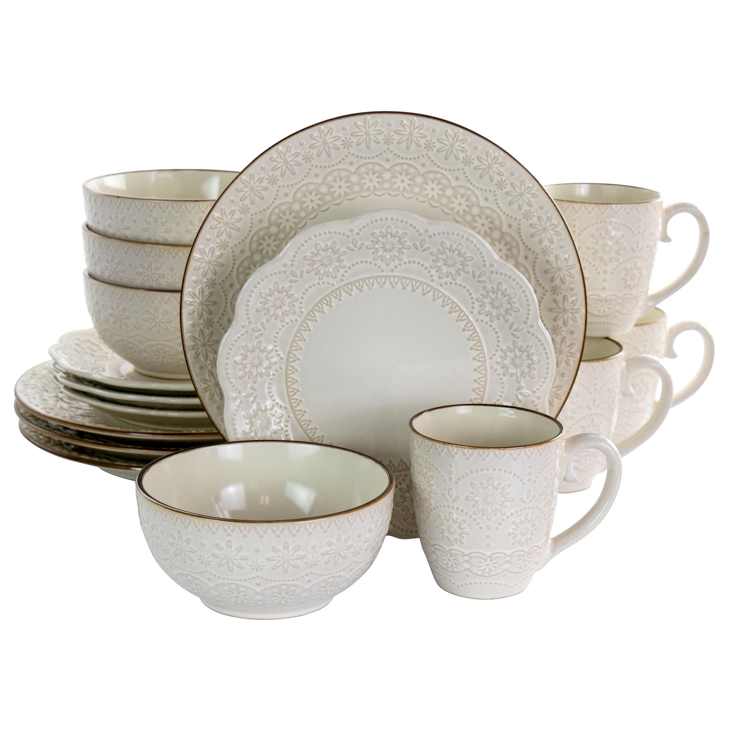 16 Piece Stoneware Dinnerware Set - Service for 4