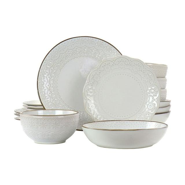 Elama 16 Piece Stoneware Dinnerware Set - Service for 4