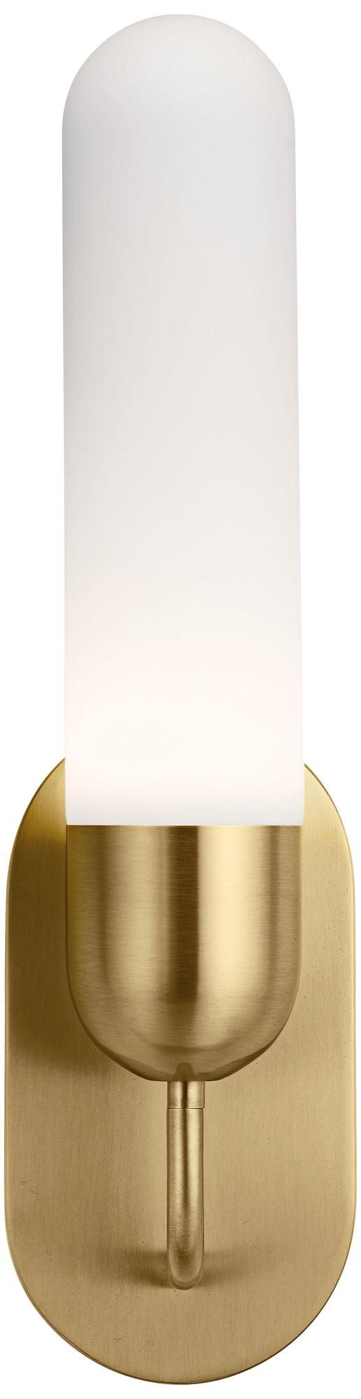 Champagne Gold Etched Opal Glass LED Wall Sconce