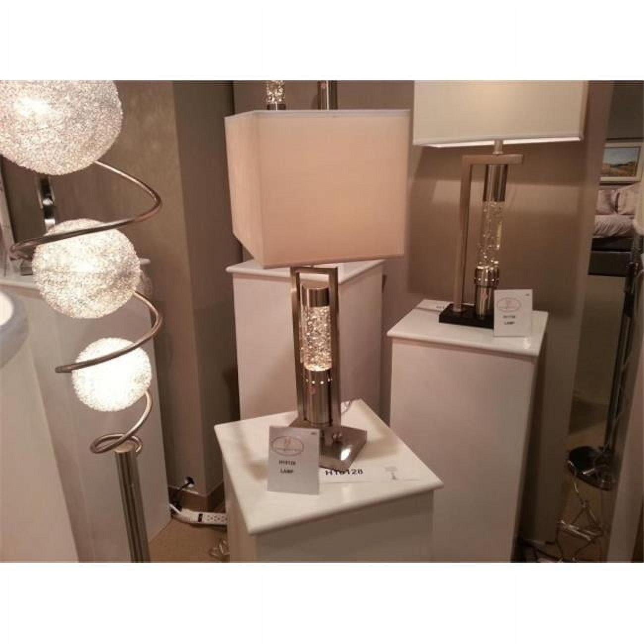 Lexicon Modern Metal Base Table Lamp in Satin Nickel