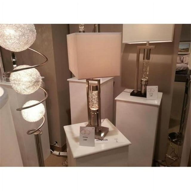 Lexicon Modern Metal Base Table Lamp in Satin Nickel