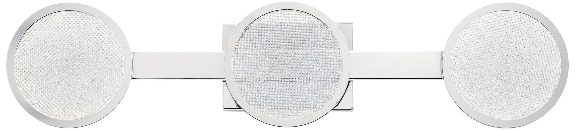 Delaine Chrome 30" LED Vanity Light with Clear Crystal Inlays