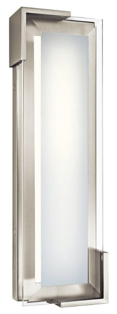 Sleek Brushed Nickel LED Vanity Light with Dimmable Clear Beveled Glass