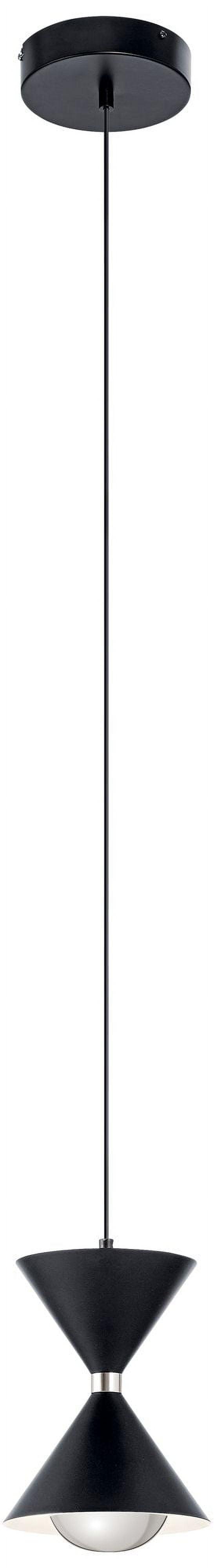 Elan Kordan Sleek Matte Black LED Mini Pendant with Clear Shade