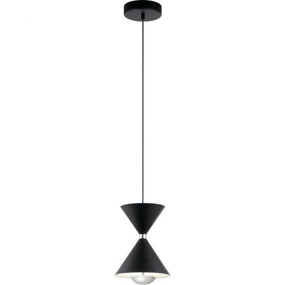 Élan Lighting Kordan™ 1 - Light Matte Black/Polished Nickel LED Single Pendant