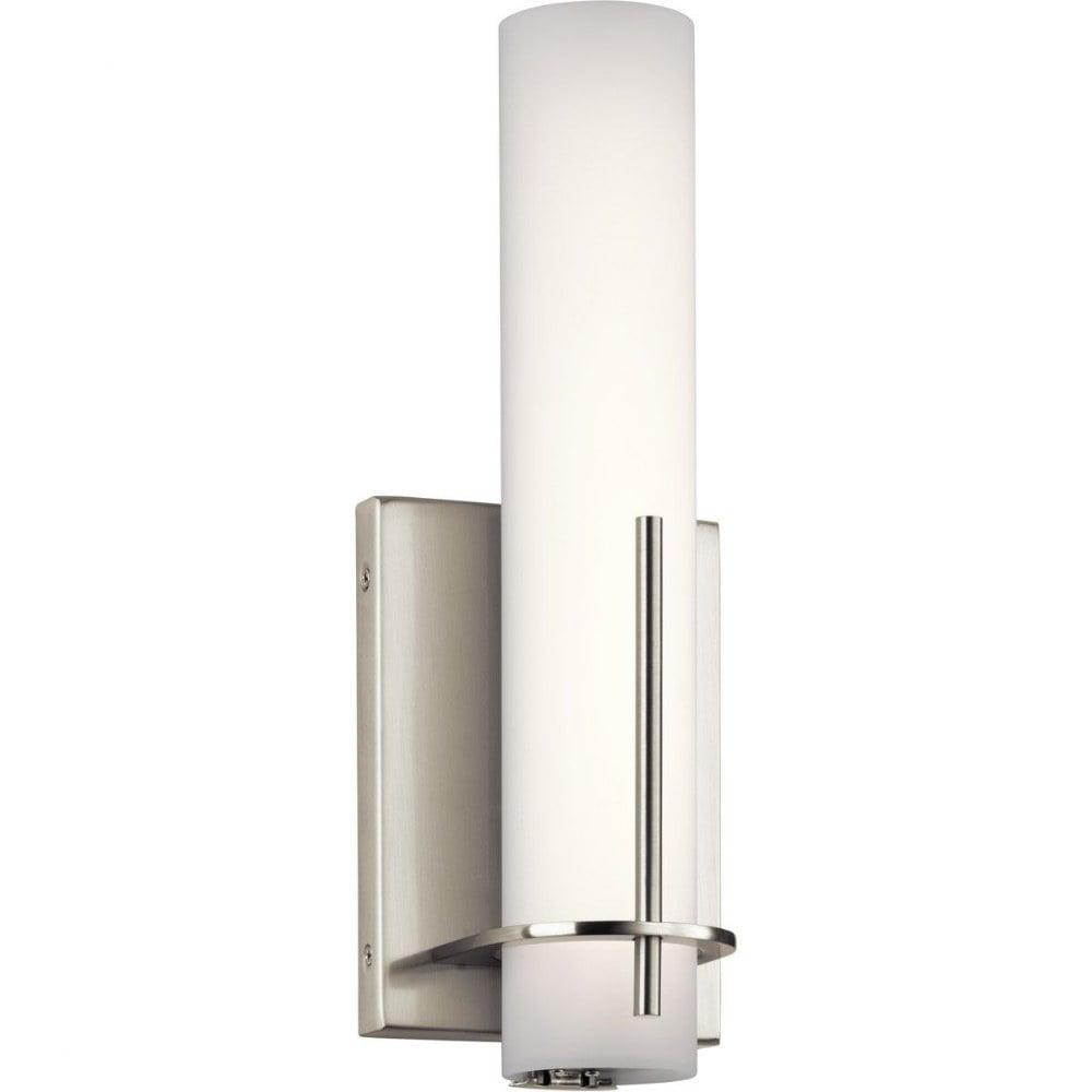 Brushed Nickel 13-Inch LED Wall Sconce with Etched Opal Glass