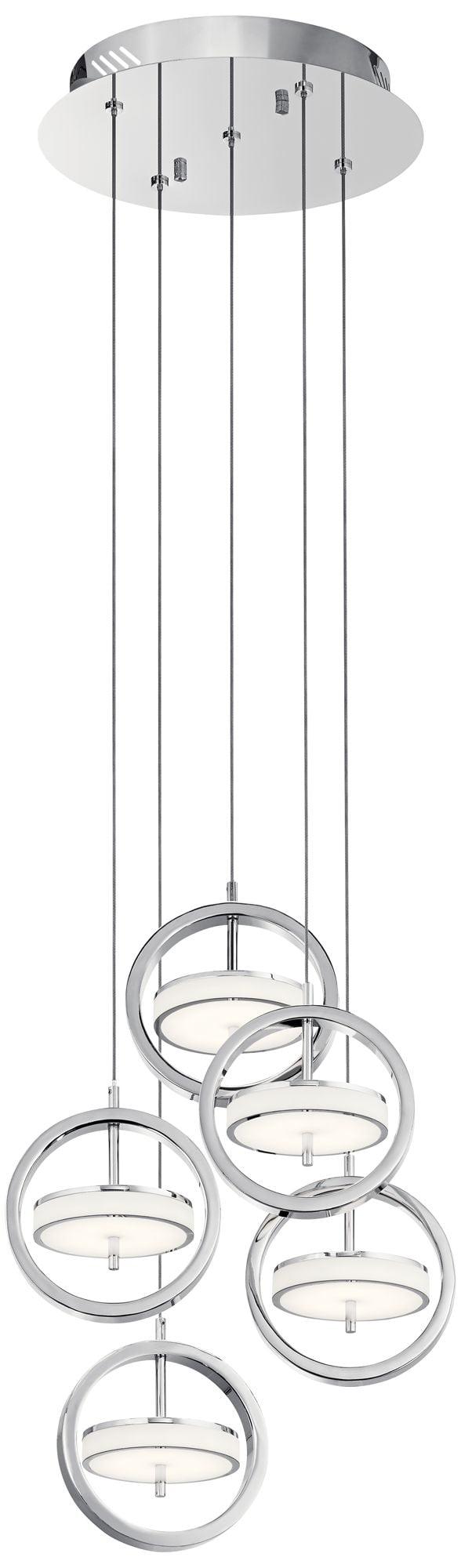 Elan Metro Sleek Chrome 5-Light LED Globe Pendant with Acrylic Shades