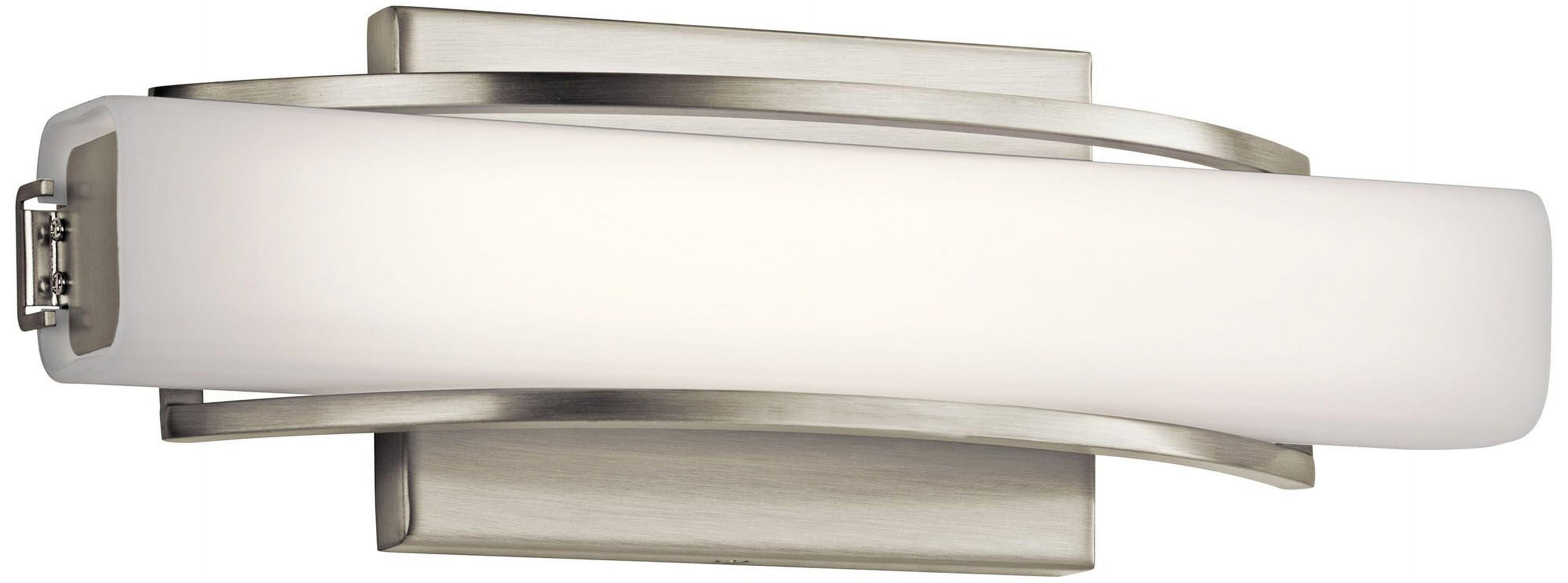 Brushed Nickel LED Vanity Light with Opal Glass Shade