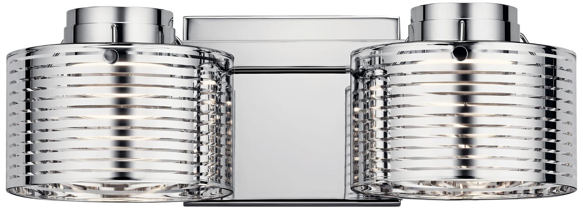 Chrome Cylinder 2-Light LED Vanity Light