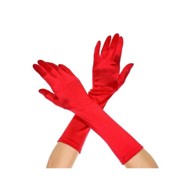 BUYISI Etiquette Long Gloves Satin Gloves Wedding Performance Prom Uniform Accessories Red