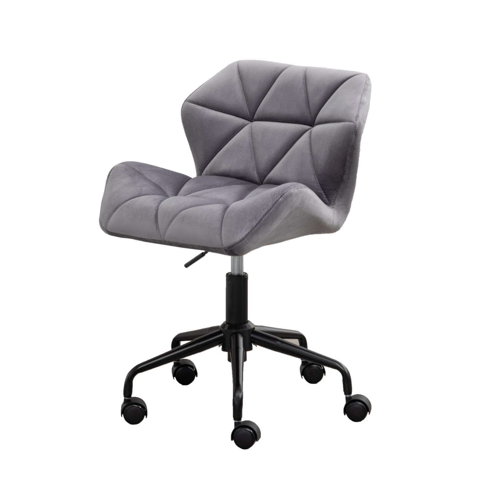 Eldon Diamond Tufted Gray Velvet Adjustable Swivel Office Chair