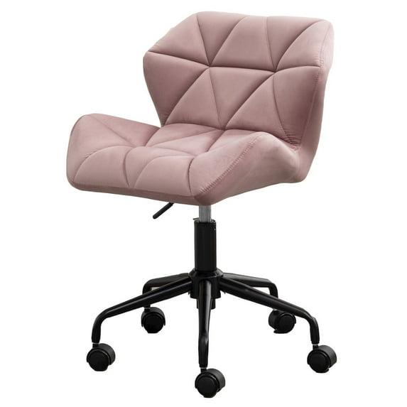 Roundhill Furniture Eldon Diamond Tufted Adjustable Swivel Office Chair, Mauve