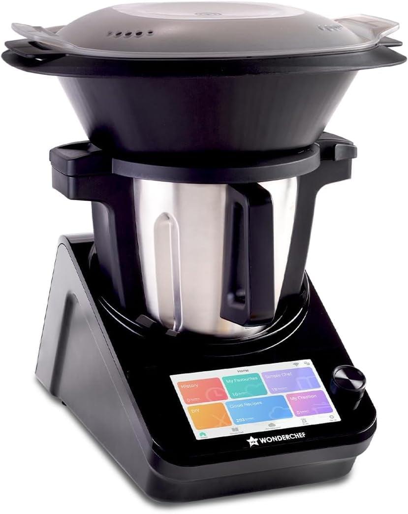 Wonderchef Chef Magic | All-in-One Kitchen Robot for Indian & International Cuisine | Automatic Chopping, Sautéing, Stirring, Kneading... | Mobile App | Recipes by Chef Sanjeev Kapoor | 2 Yr Warranty
