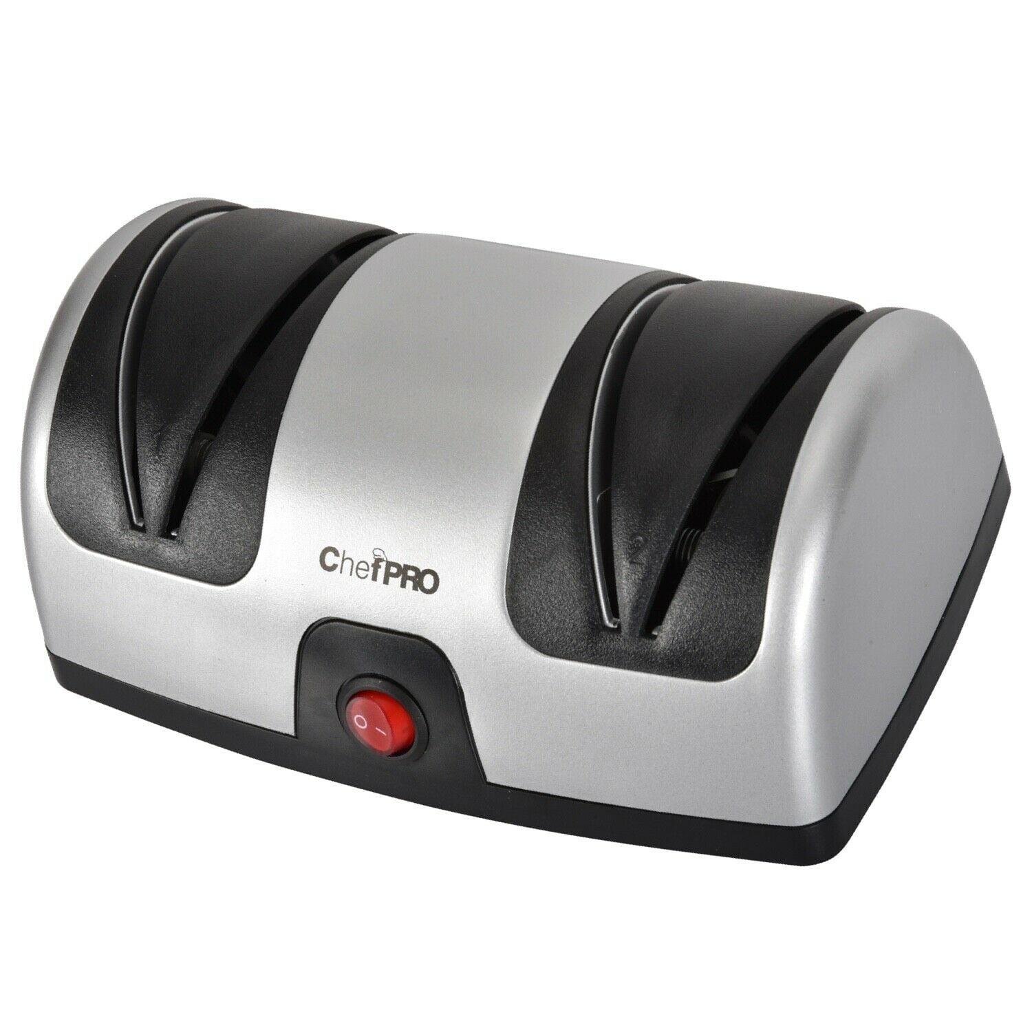 Electric Kitchen Knife Sharpener and Polishing System, Black-Silver (Chef PRO)