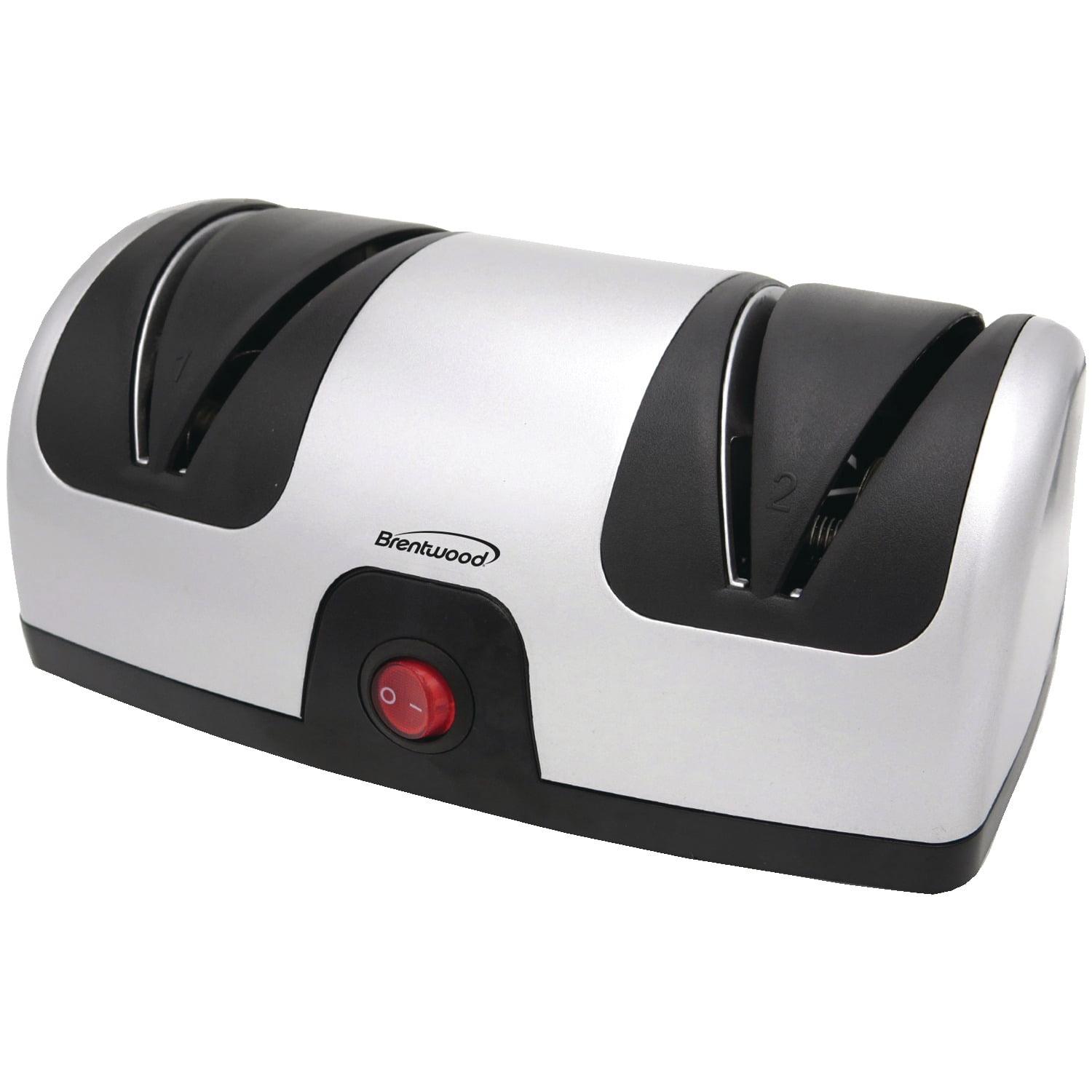 Brentwood Silver and Black 2-Stage Electric Knife Sharpener