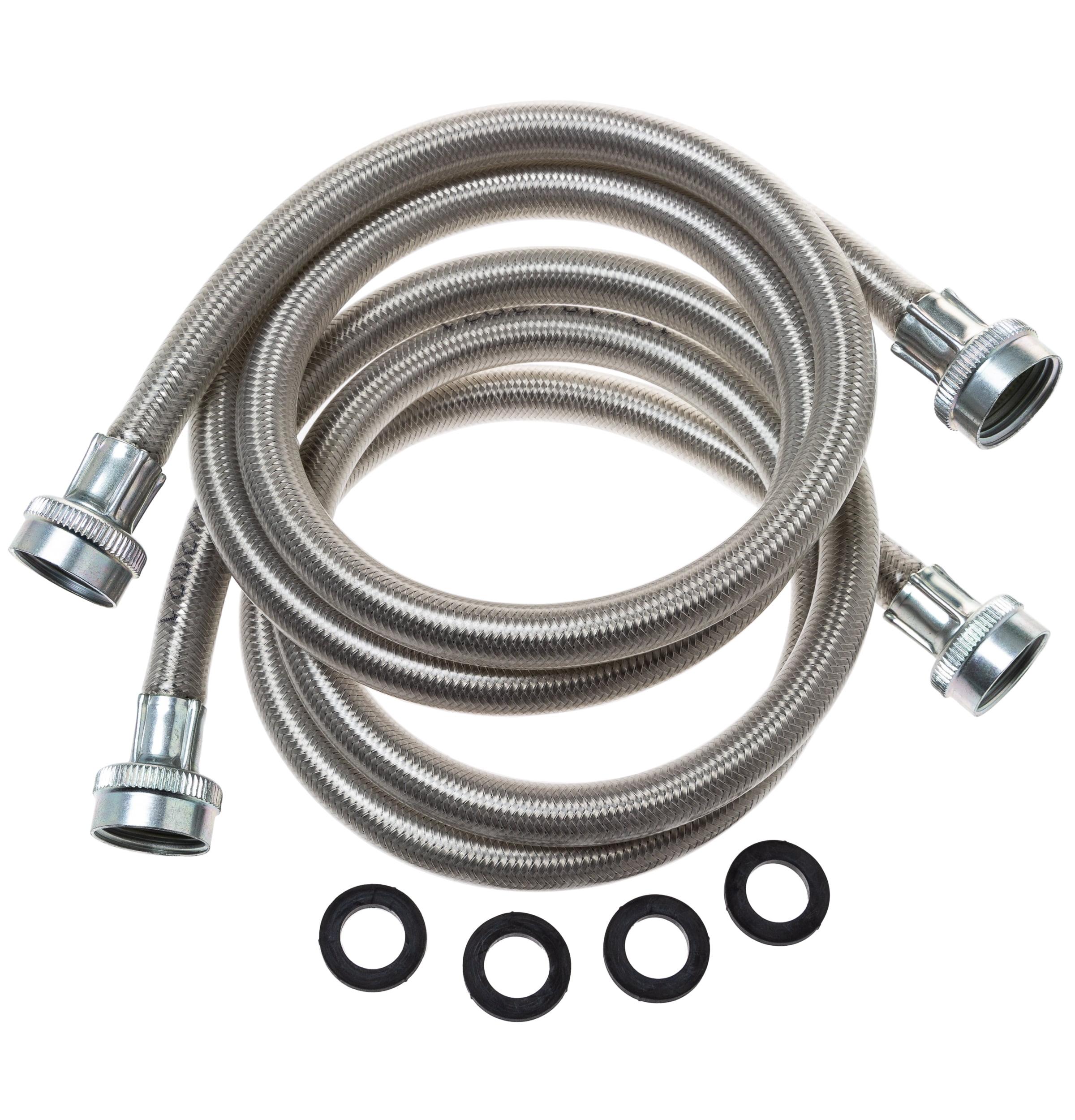 4 Foot Washing Machine Braided Stainless Steel Water Supply Hoses, 2 Pack, PM14X10005