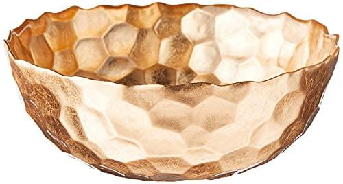 Odessa 9.5" Handcrafted Gold Glass Fruit Bowl