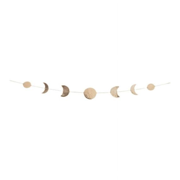 Elegant Bohemian Aesthetic, Moon Phase Wall Decor With Glowing Phases, Handmade Hammered Gold Metal Vertical Wall Art For Shelves, Bedside Tables, Mirrors