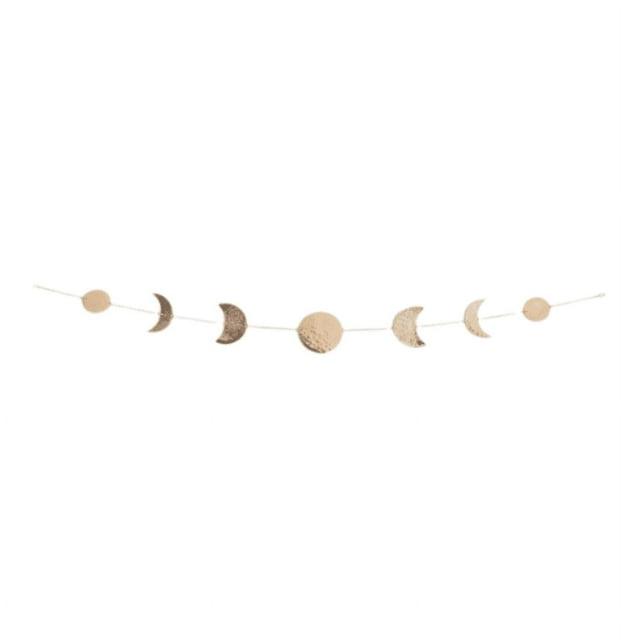Elegant Bohemian Aesthetic, Moon Phase Wall Decor With Glowing Phases, Handmade Hammered Gold Metal Vertical Wall Art For Shelves, Bedside Tables, Mirrors