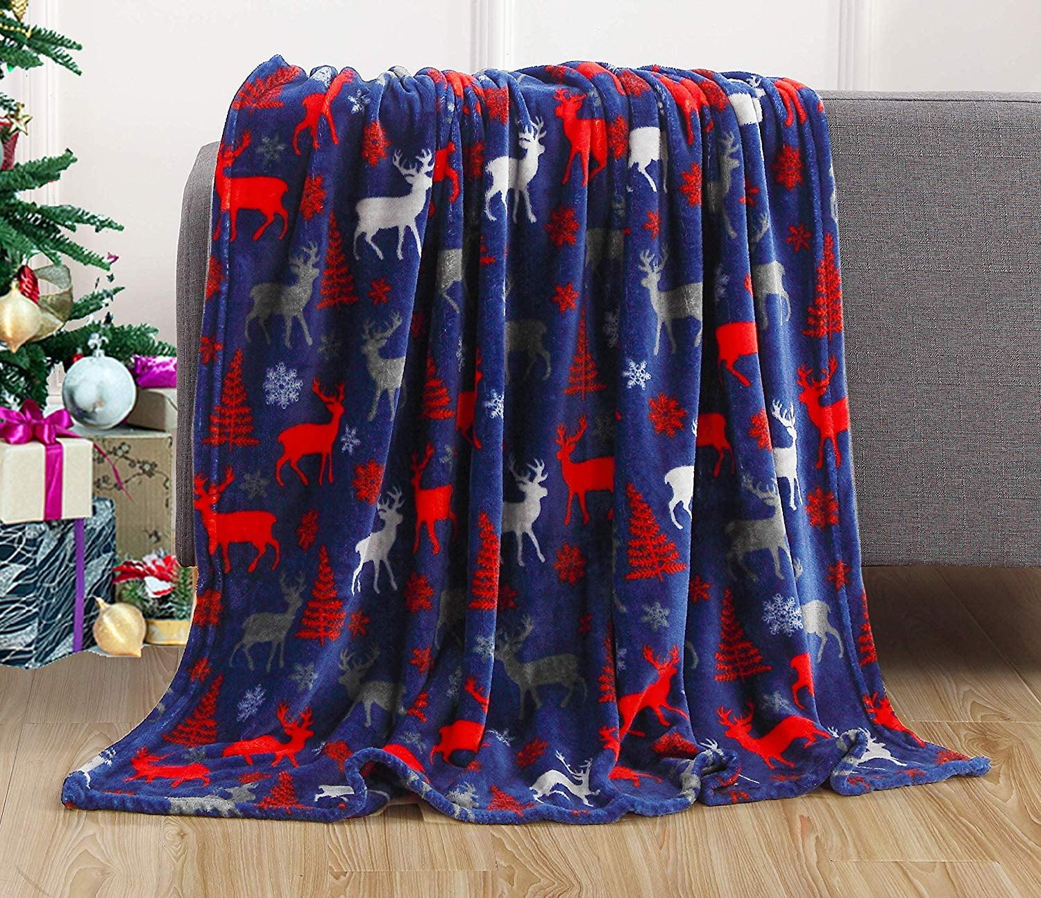 Moose Print Ultra Soft Fleece Throw Blanket, 50" x 60"