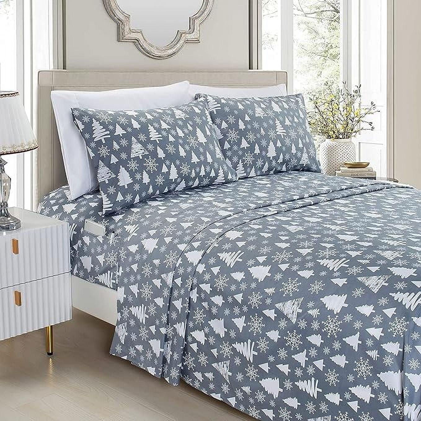 Holiday Pattern 1500 Thread Count Sheet set (6-Piece) Bedding Set, Queen, Burgundy Reindeer