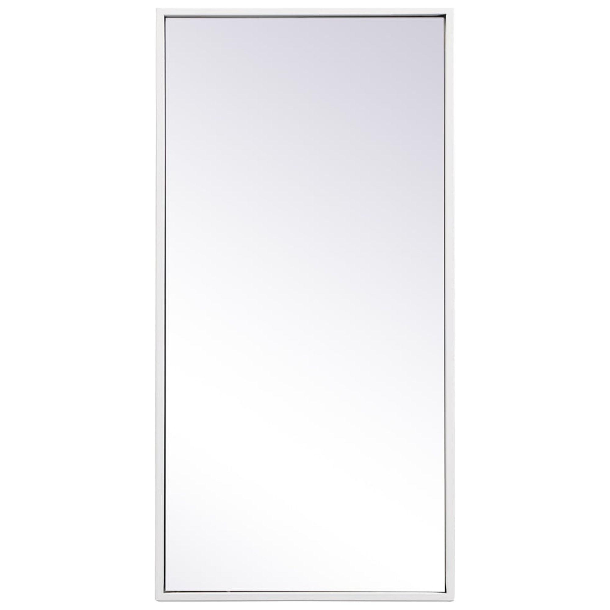 Elegant Decor Metal frame rectangle mirror 14x28 inch in white