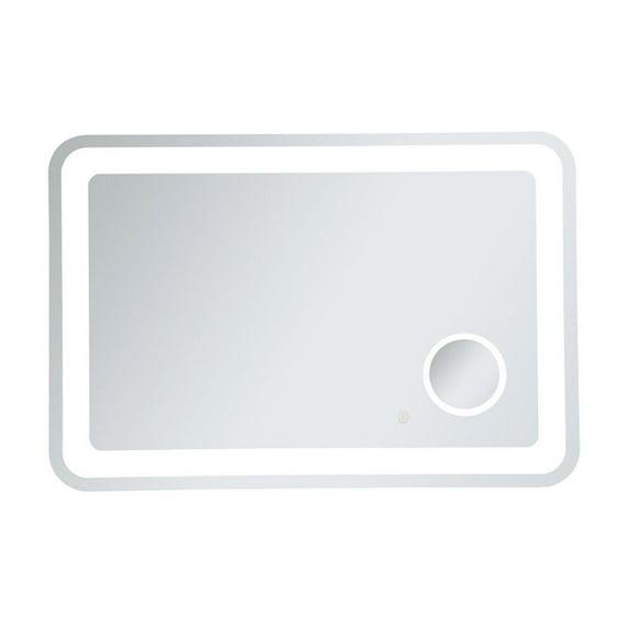 Elegant Lighting Lux 27in x 40in Hardwired LED mirror with magnifier and color changing temperature 3000K/4200K/6000K