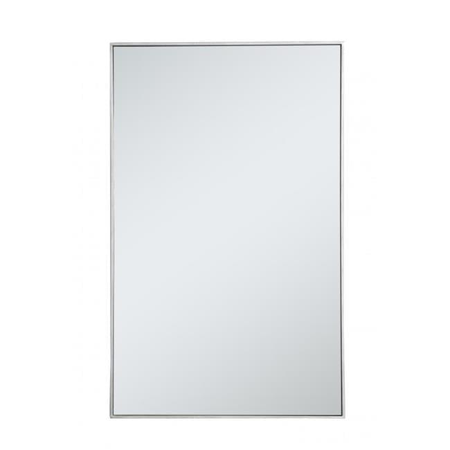 Metal frame rectangle mirror 30 inch in Sliver