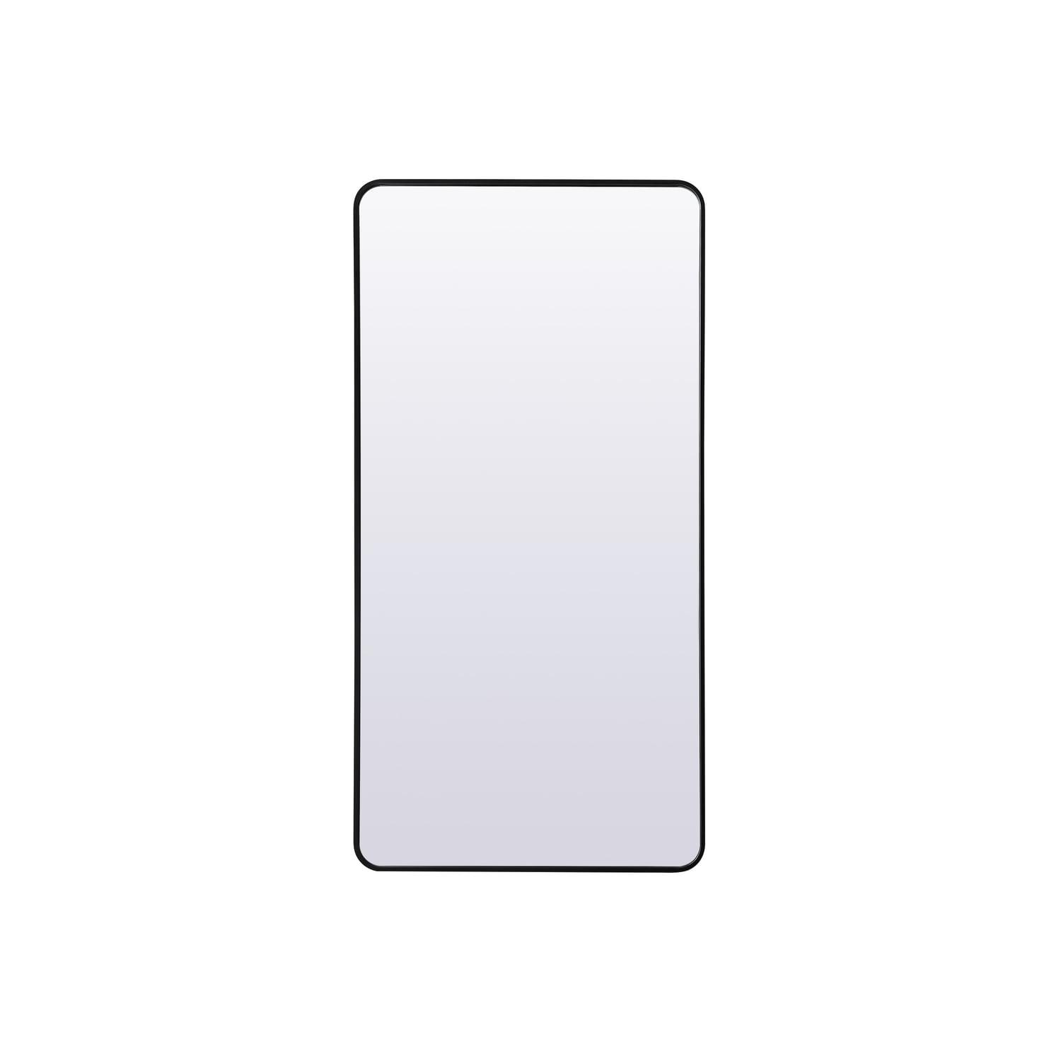 Elegant Lighting Soft Corner Metal Rectangle Full Length Mirror 30x60 Inch in Black