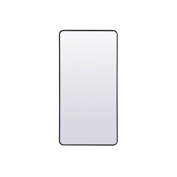 Elegant Lighting Soft Corner Metal Rectangle Full Length Mirror 30x60 Inch in Black
