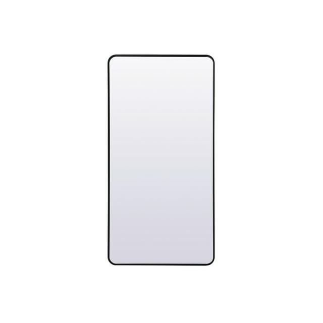 Elegant Lighting Soft Corner Metal Rectangle Full Length Mirror 30x60 Inch in Black