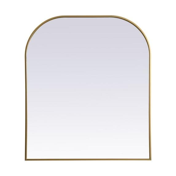 Elegant Lighting Metal Frame Arch Mirror 36x34 Inch in Brass