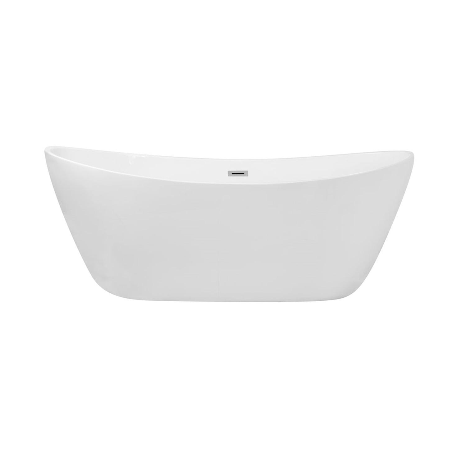 Glossy White 72" Acrylic Modern Freestanding Bathtub