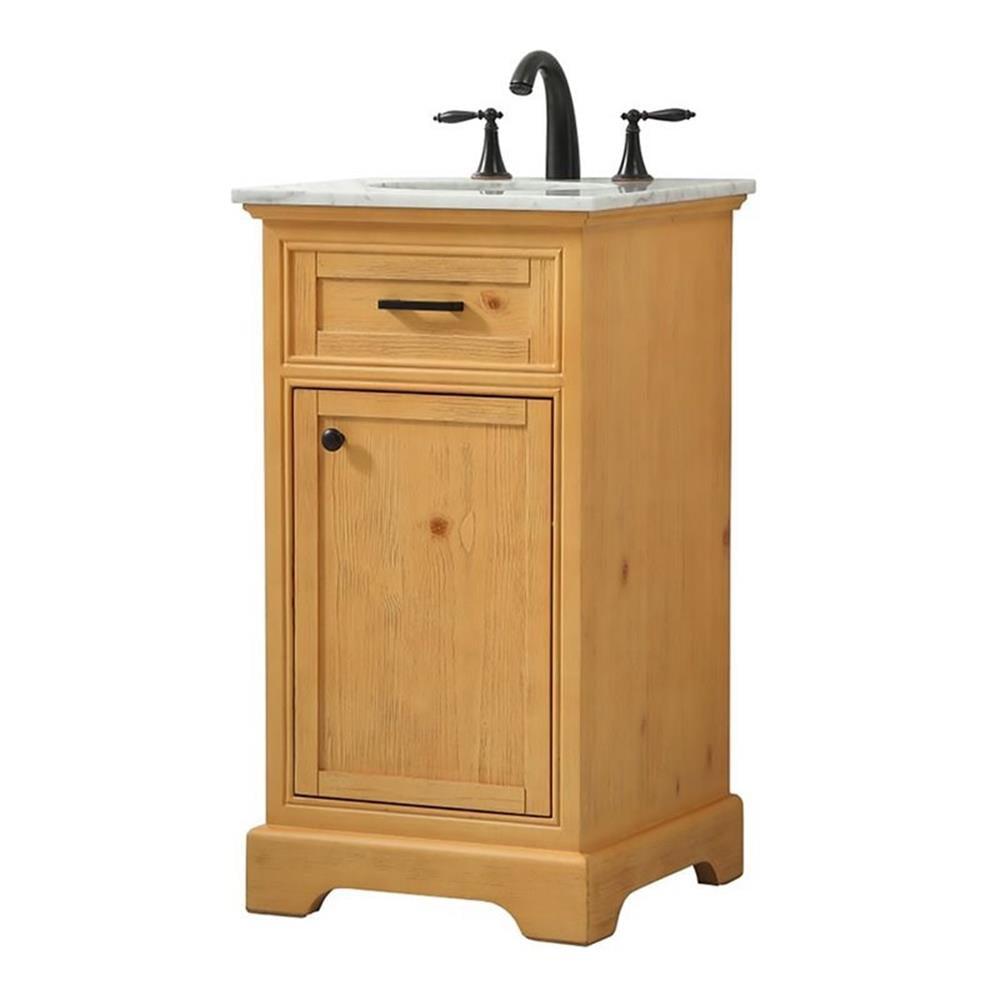 Elegant Decor Americana 19" Aluminum MDF Single Bathroom Vanity in Natural Wood