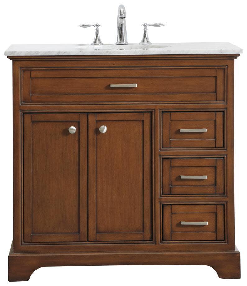 Hermes 36'' Single Bathroom Vanity with Marble Top