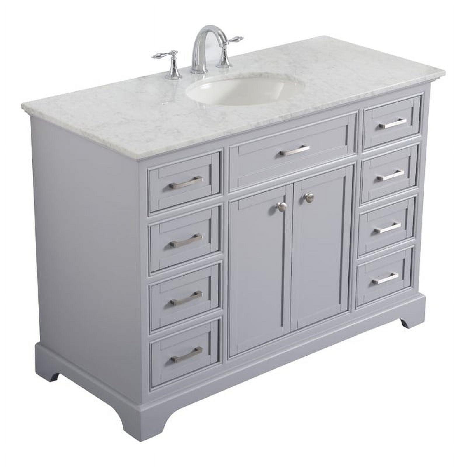 Elegant Decor Americana 48" Wood Single Bathroom Vanity in Light Gray