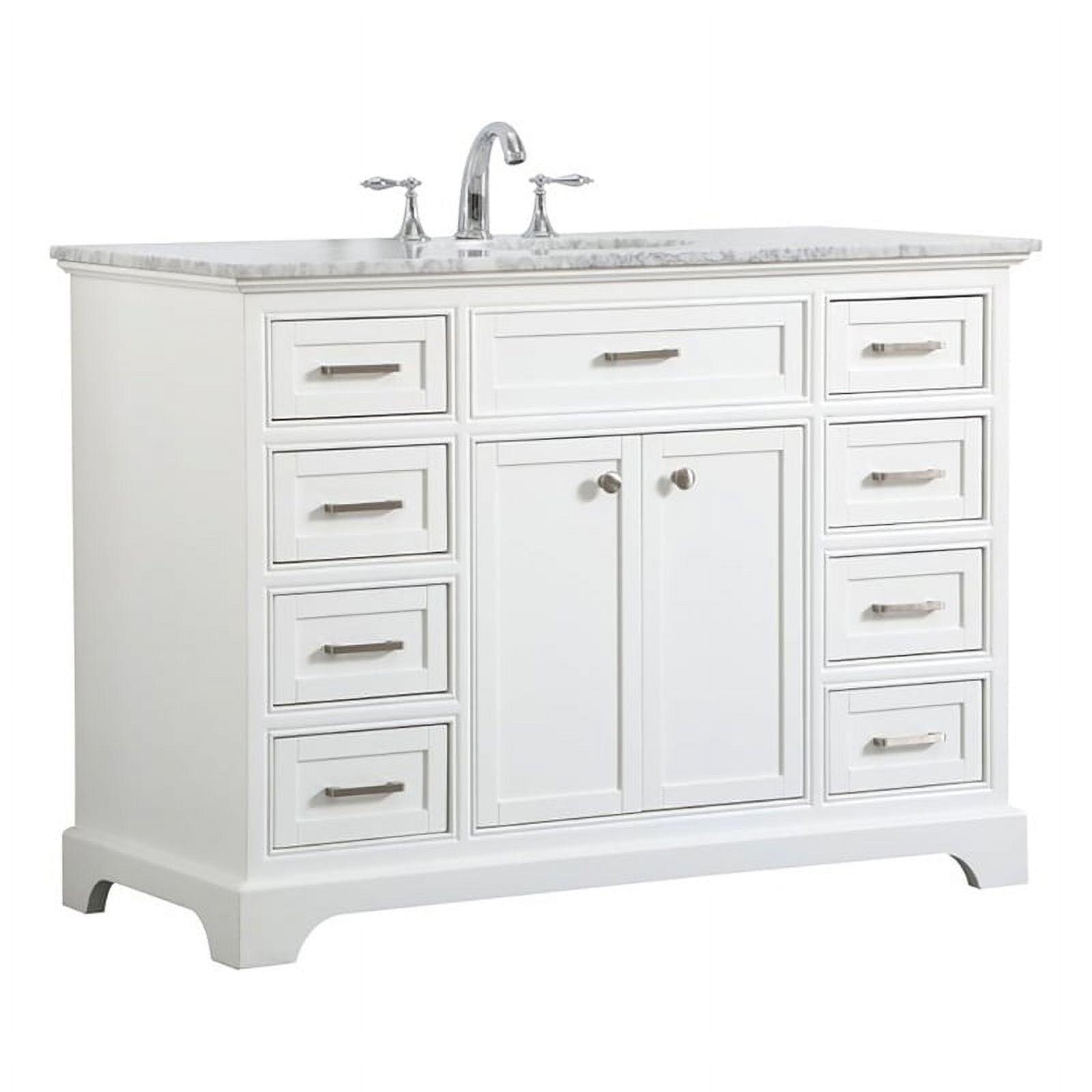 Elegant Decor Americana 48" Wood Single Bathroom Vanity in White