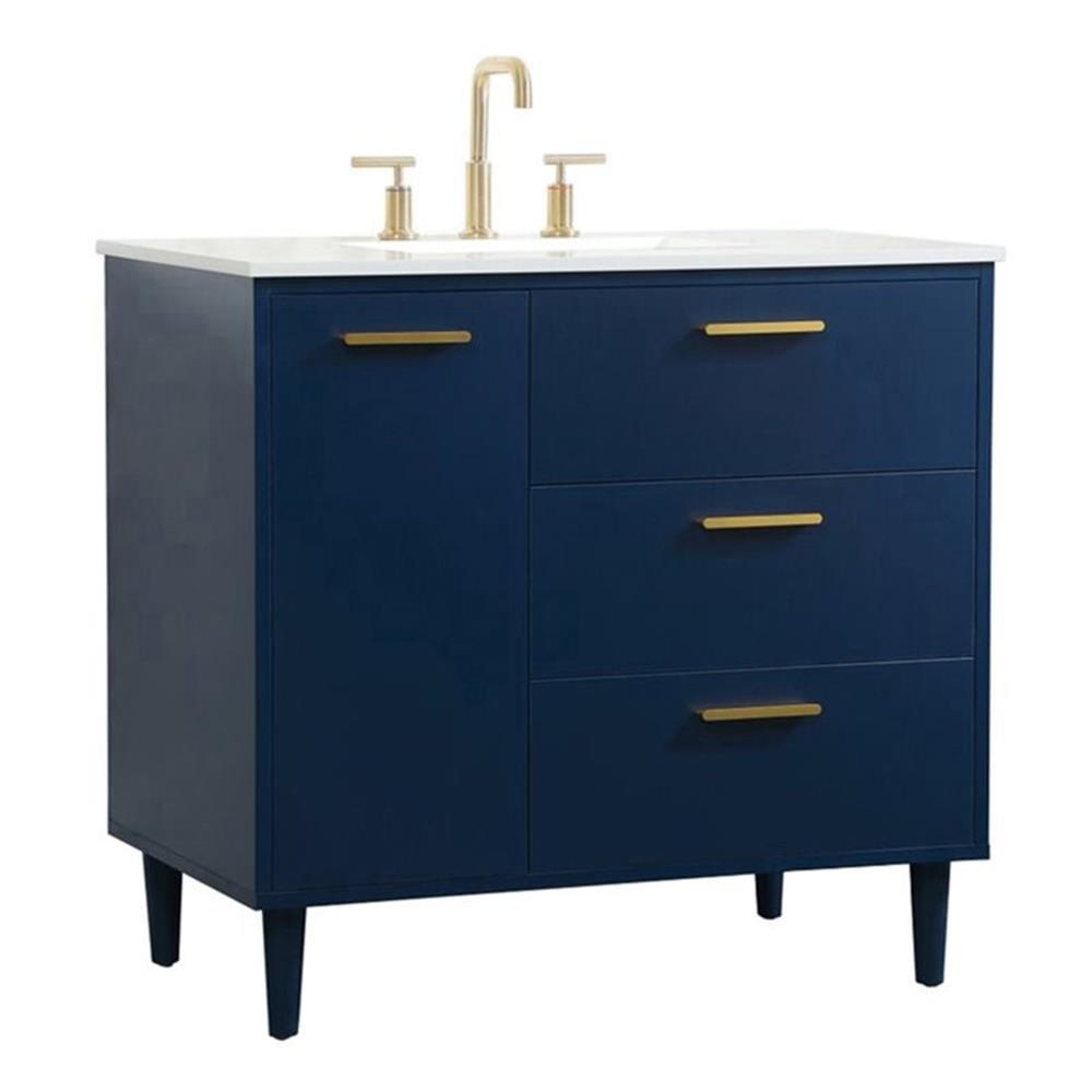 Burnie 36'' Single Bathroom Vanity with Engineered Marble Top