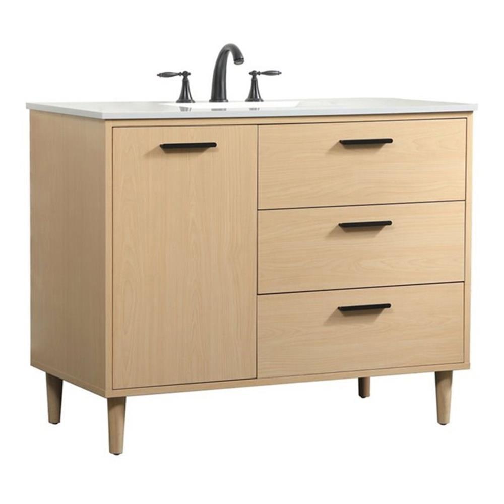 Baldwin 42'' Single Bathroom Vanity with Engineered Marble Top