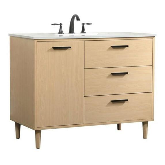 Mercury Row® Baldwin 42'' Single Bathroom Vanity with Engineered Marble Top