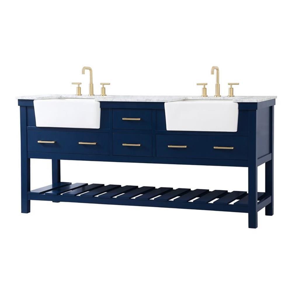 Clancy 72'' Double Bathroom Vanity with Stone Top