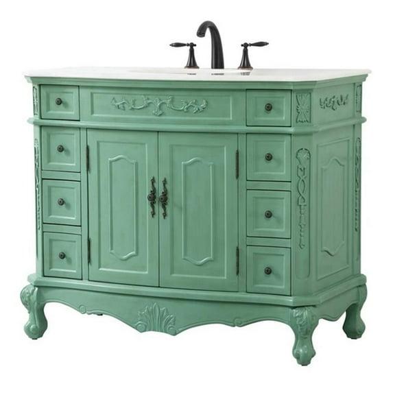 Elegant Lighting Vf10142 Danville 42" Free Standing Single Basin Vanity Set - Vintage Mint