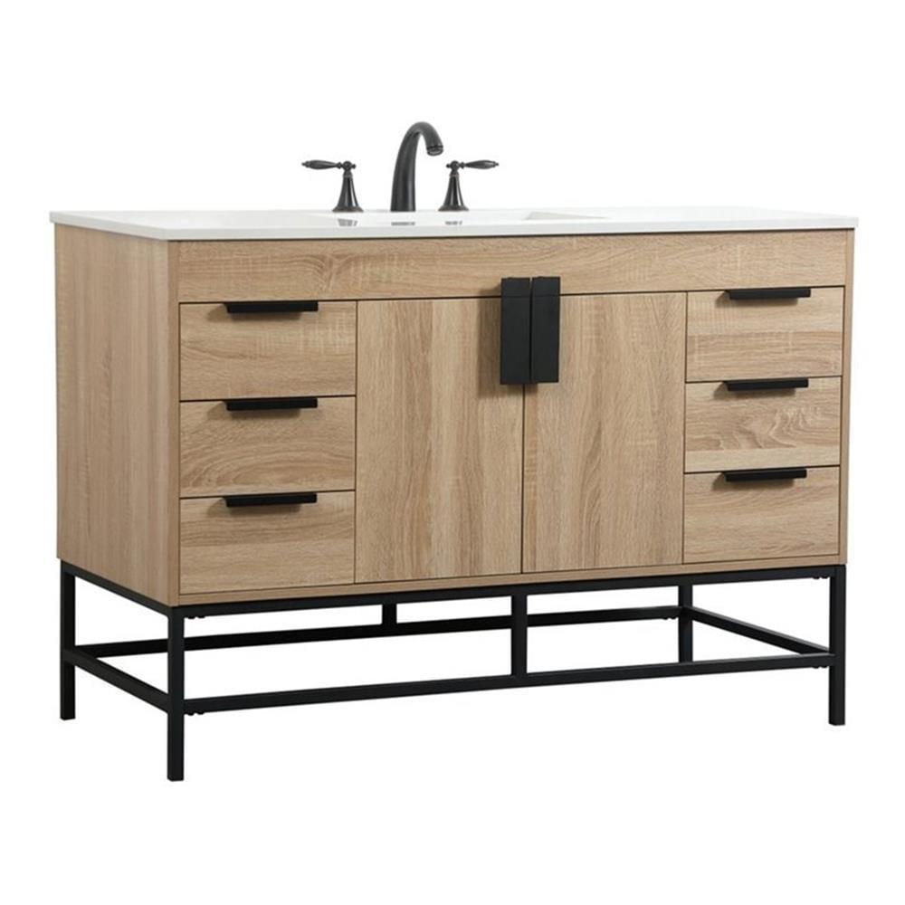 Corley 48'' Single Bathroom Vanity with Engineered Marble Top