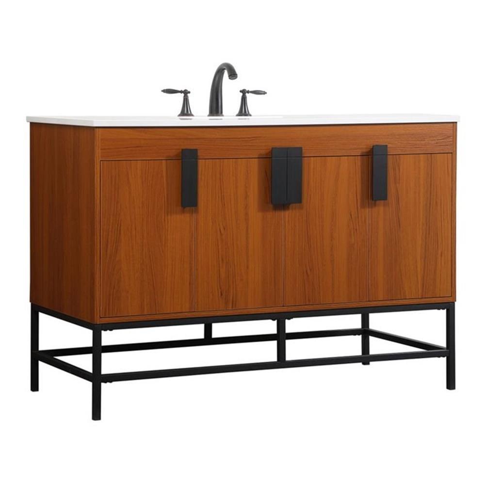Eugene 48'' Single Bathroom Vanity with Engineered Marble Top