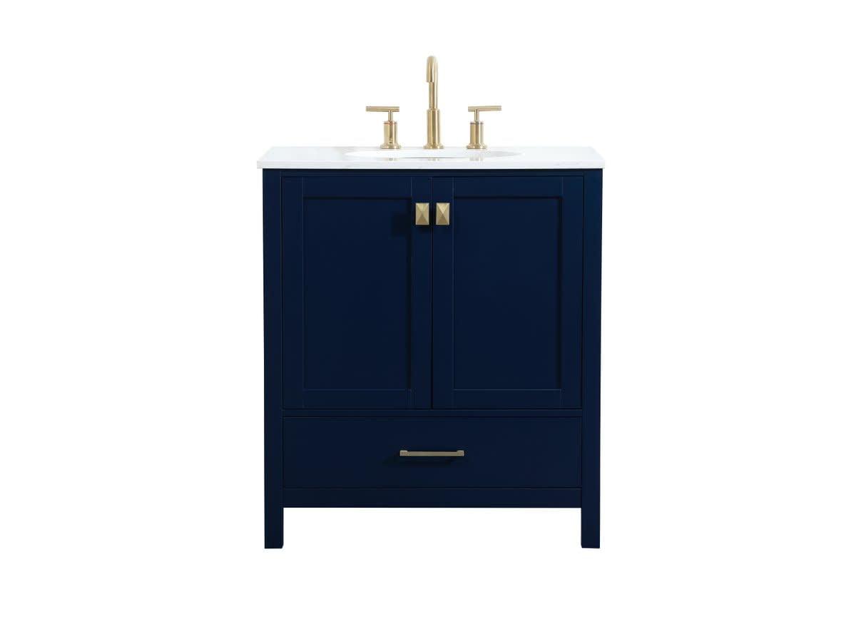 Elegant Lighting Vf18830 Irene 30" Free Standing Single Basin Vanity Set - Blue