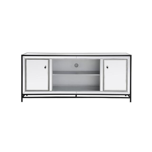 Elegant Decor James Mirrored TV Stand for TVs up to 55" in Black